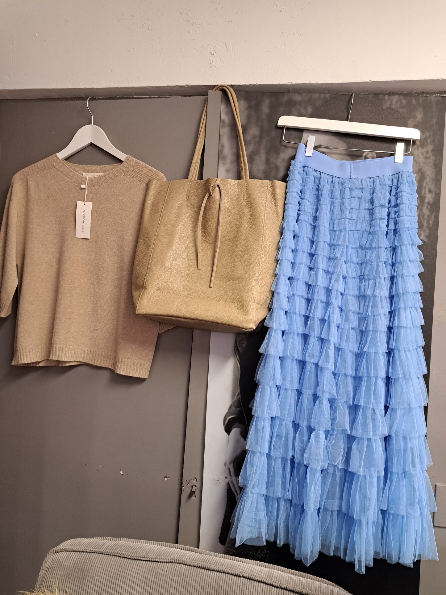 Tule rok licht blauw