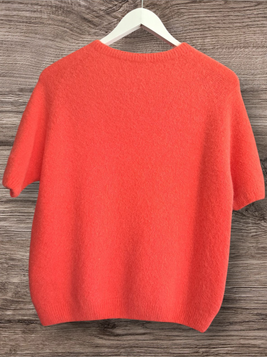 Alpaca Trui korte mouw Coral