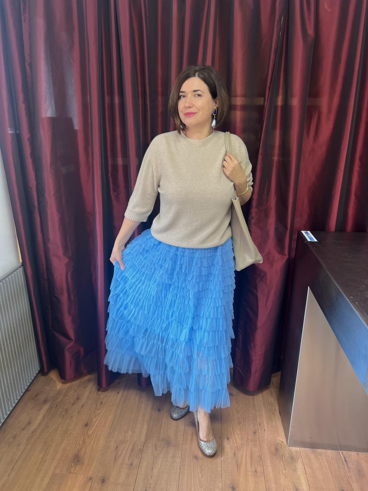 Tule rok licht blauw
