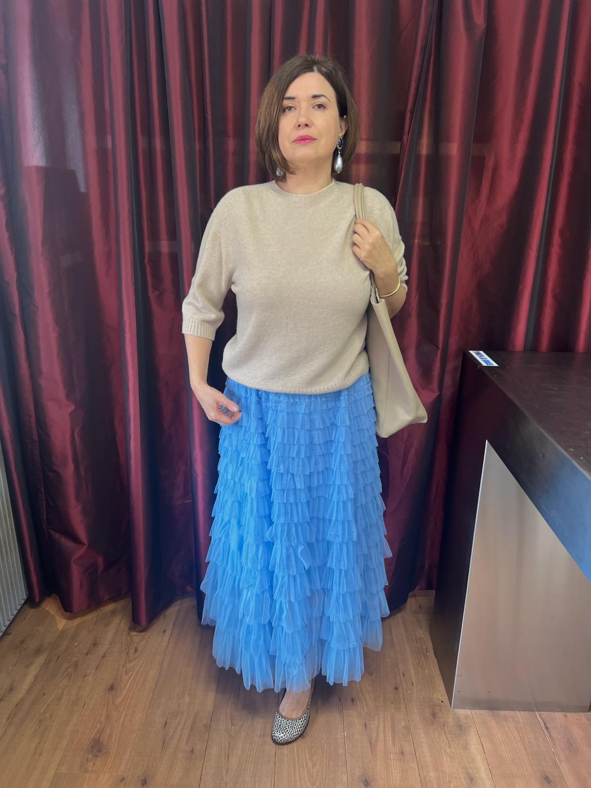 Tule rok licht blauw
