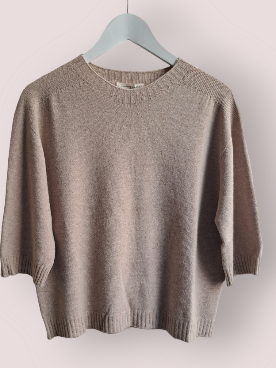 Alexandre Laurent Viscose Trui 3/4 Mouw Taupe