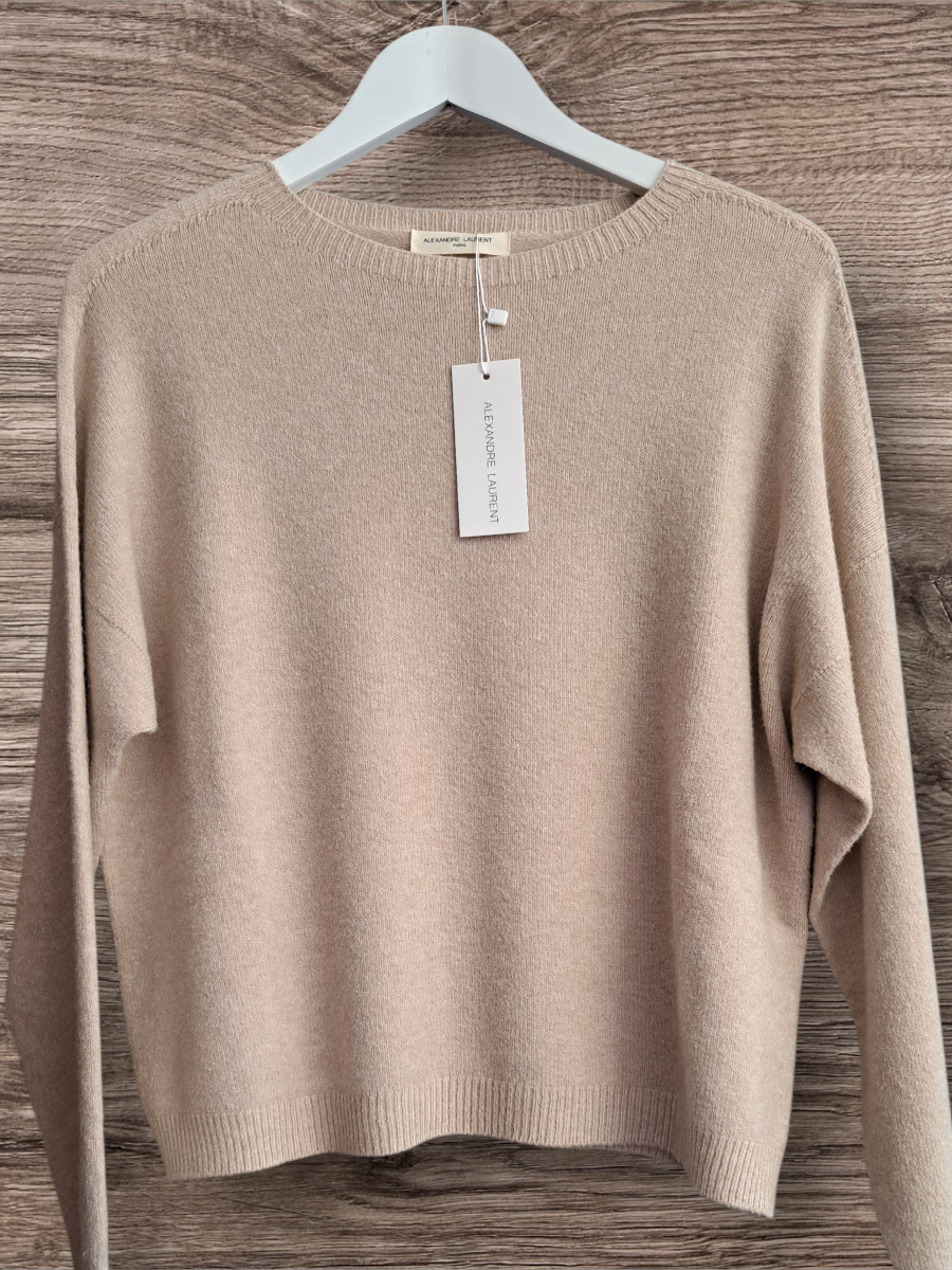 Alexandre Laurent Basic Viscose Trui Beige