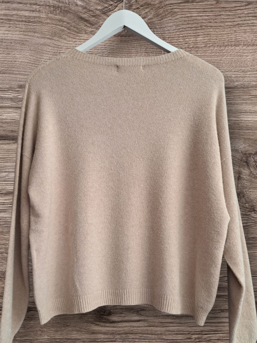 Alexandre Laurent Basic Viscose Trui Beige