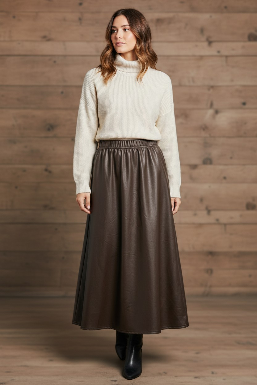PU skirt Choco
