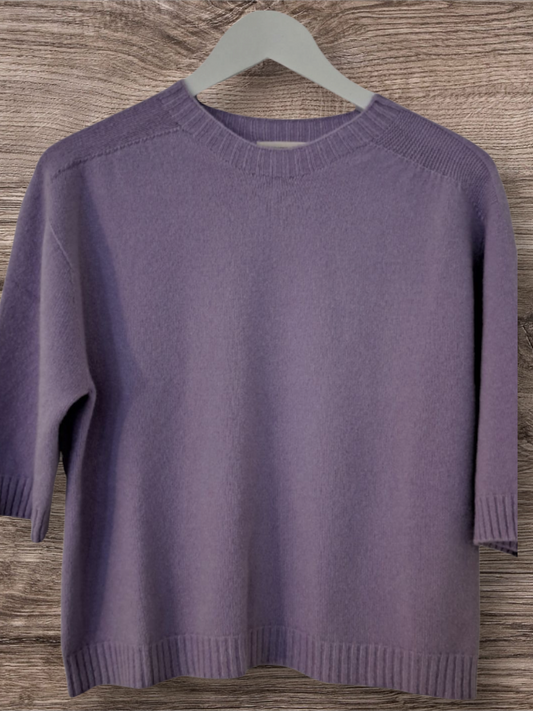 Alexandre Laurent Basic Viscose Trui 3/4 mouwen Lila