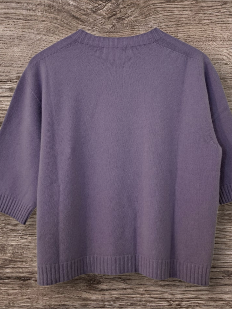 Alexandre Laurent Basic Viscose Trui 3/4 mouwen Lila