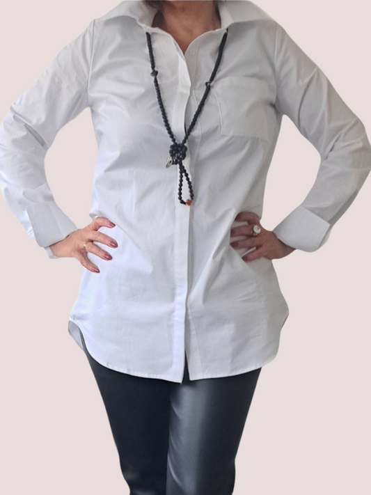 Katoenen overhemd / blouse Wit