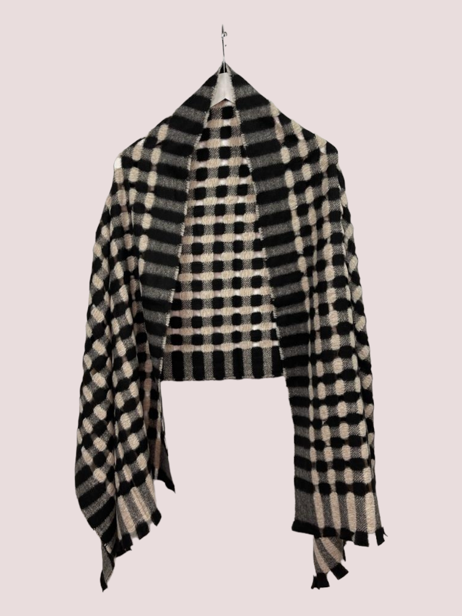 Black and white stubble scarf