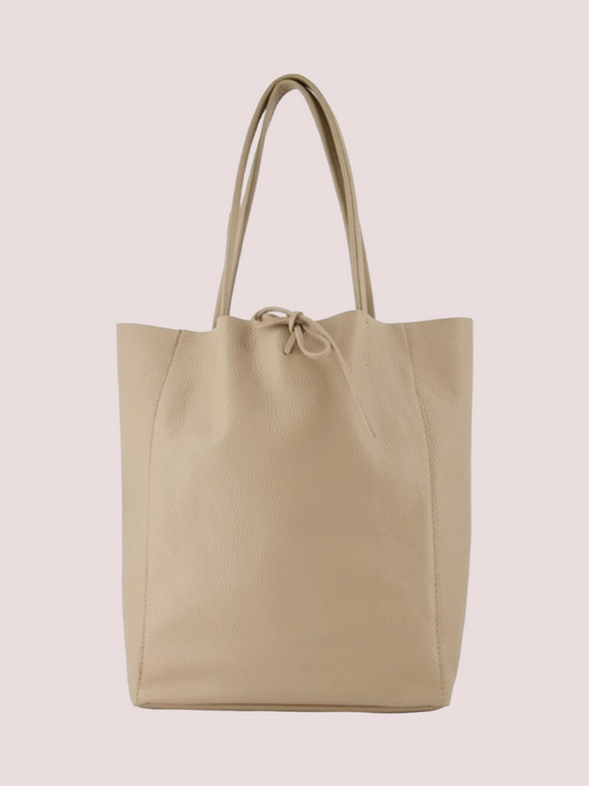 Mia Classic Grain Schouder tas Taupe