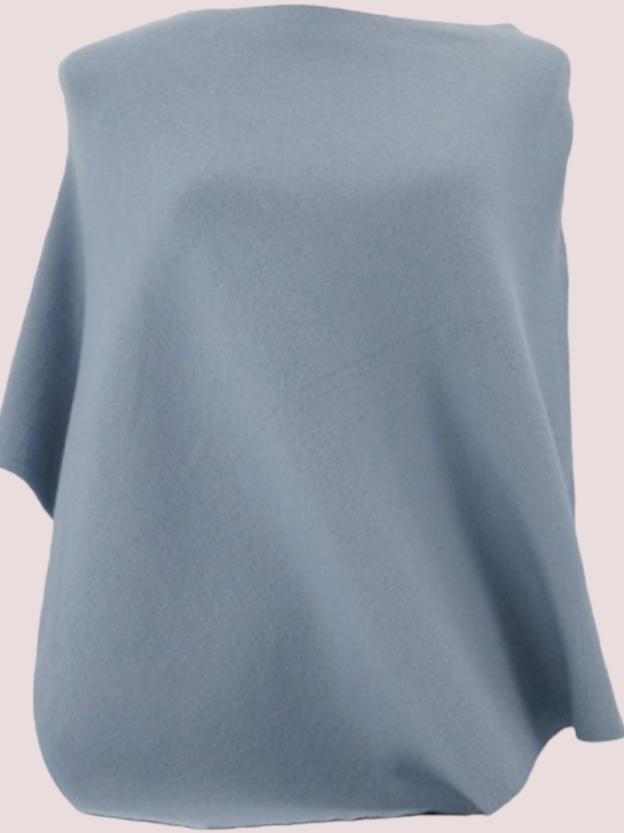 Lydia Viscose Poncho Blauw
