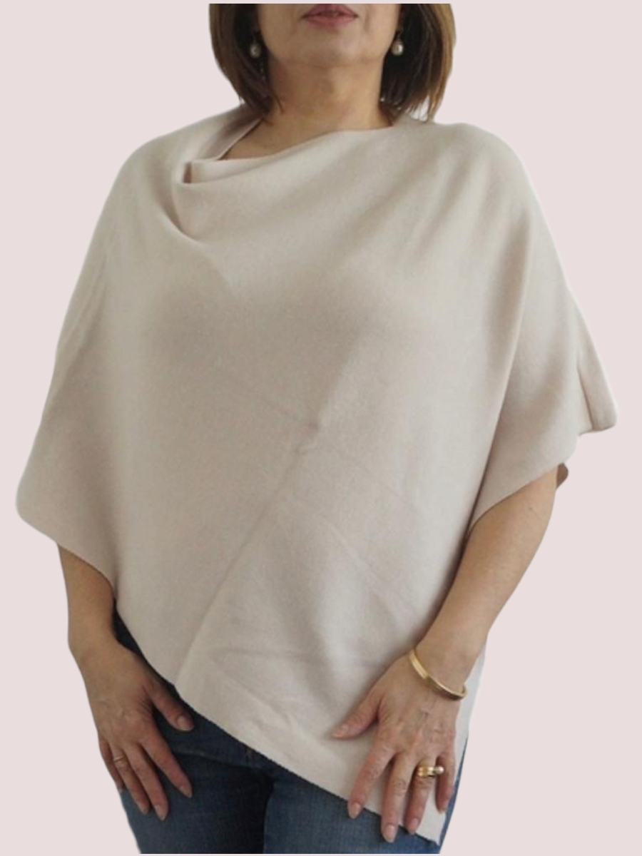 Lydia Viscose Poncho Creme