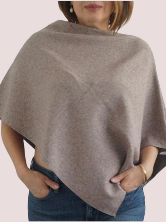 Lydia Viscose Poncho Taupe