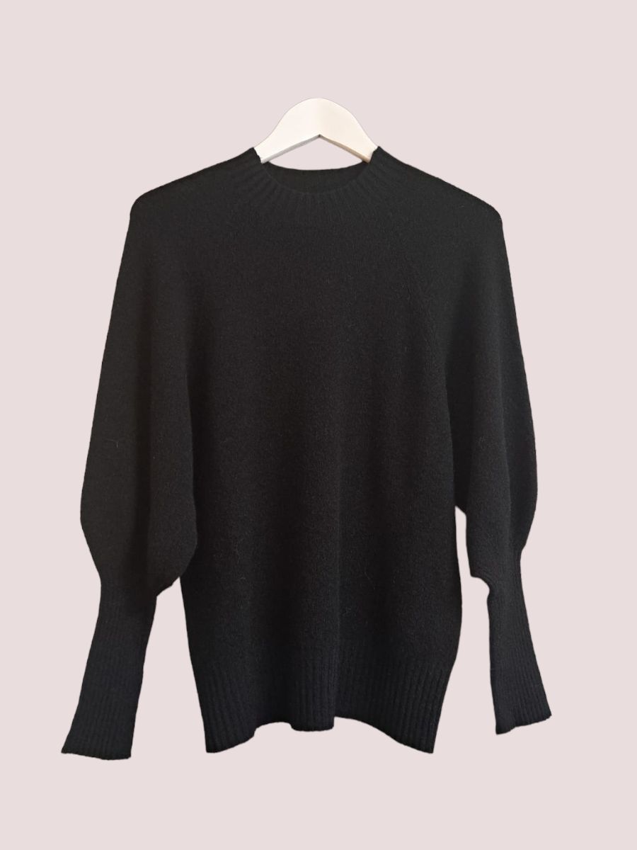 Alexandre Laurent Paris Viscose Trui Pofmouw Zwart