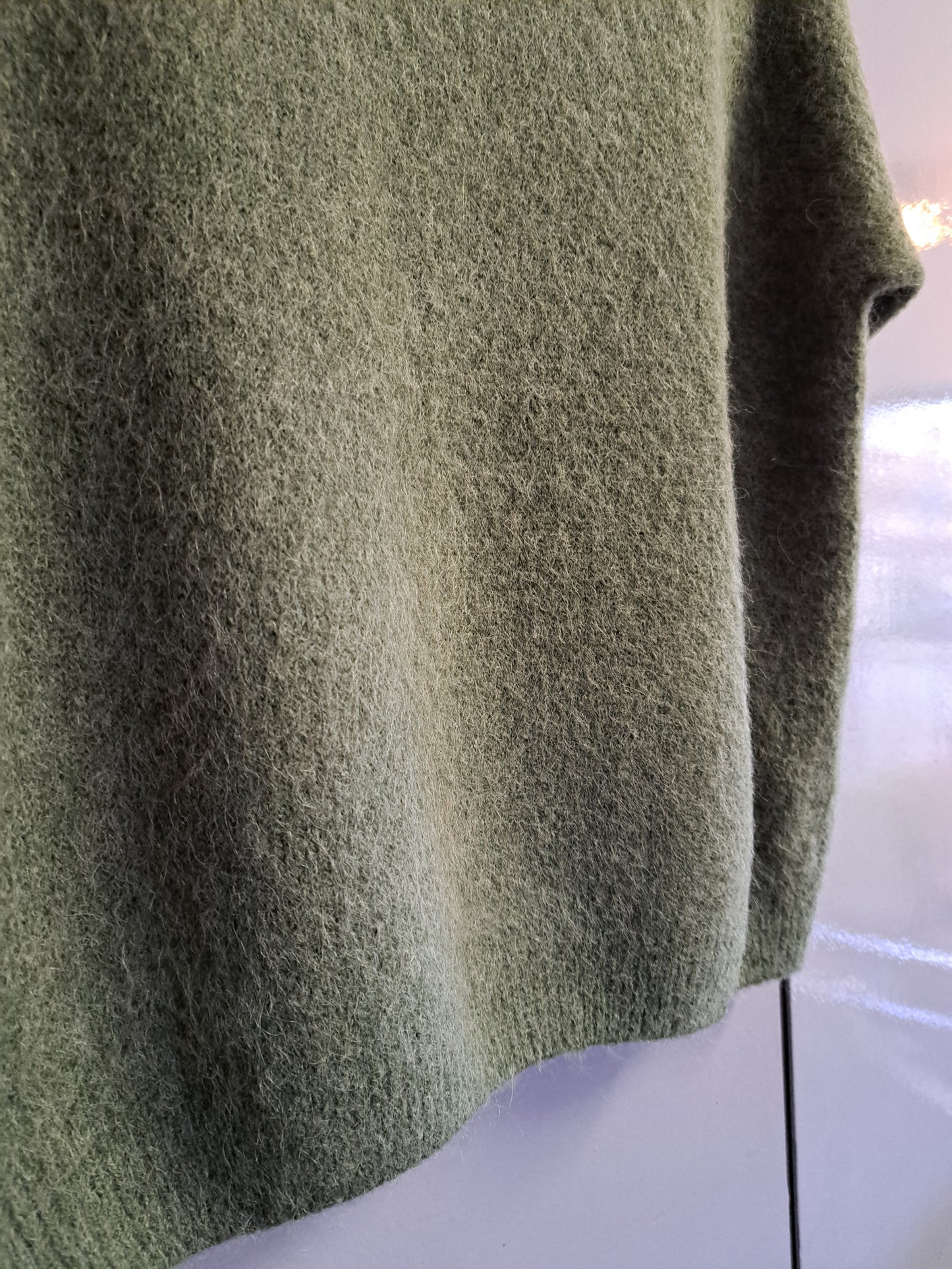 Alpaca Sweater Korte Mouw Groen