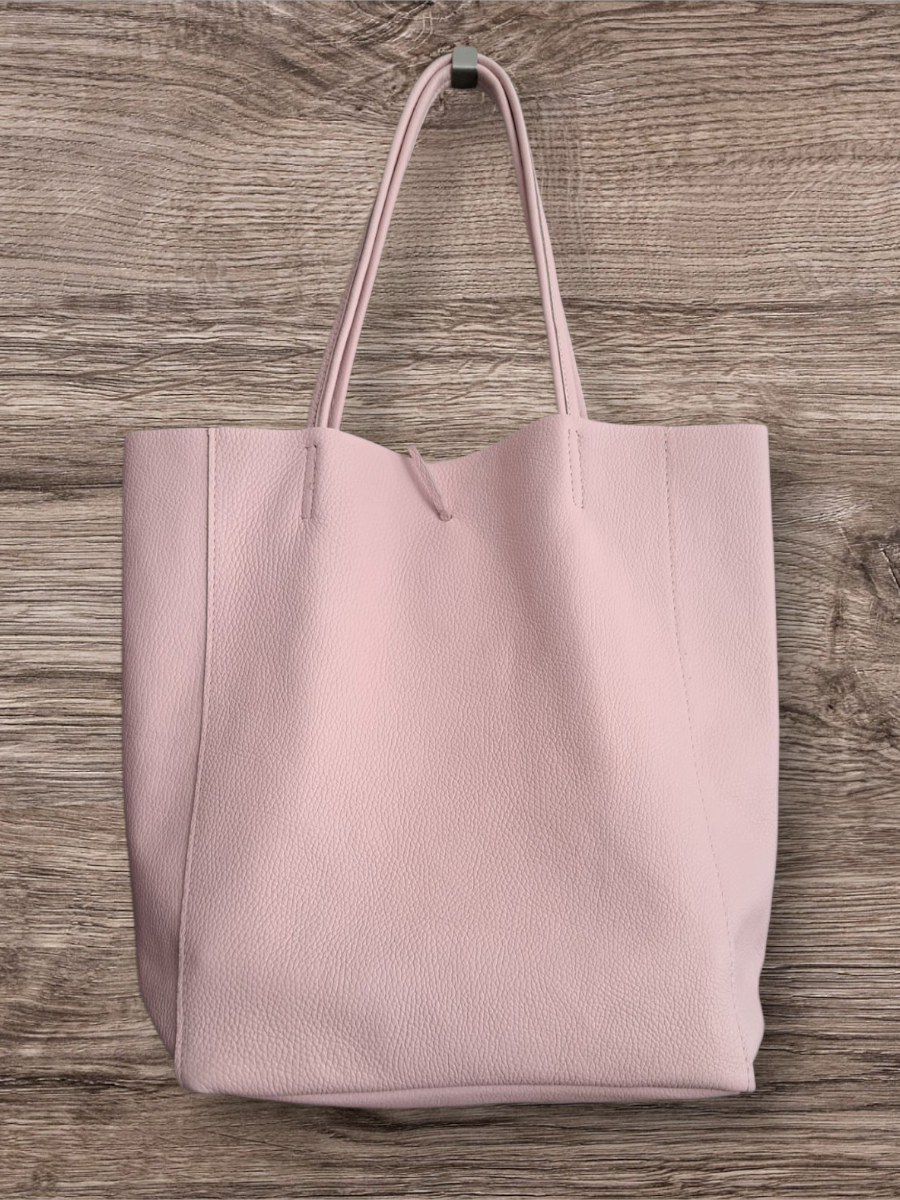 Mia Classic Grain Schouder Tas Baby pink
