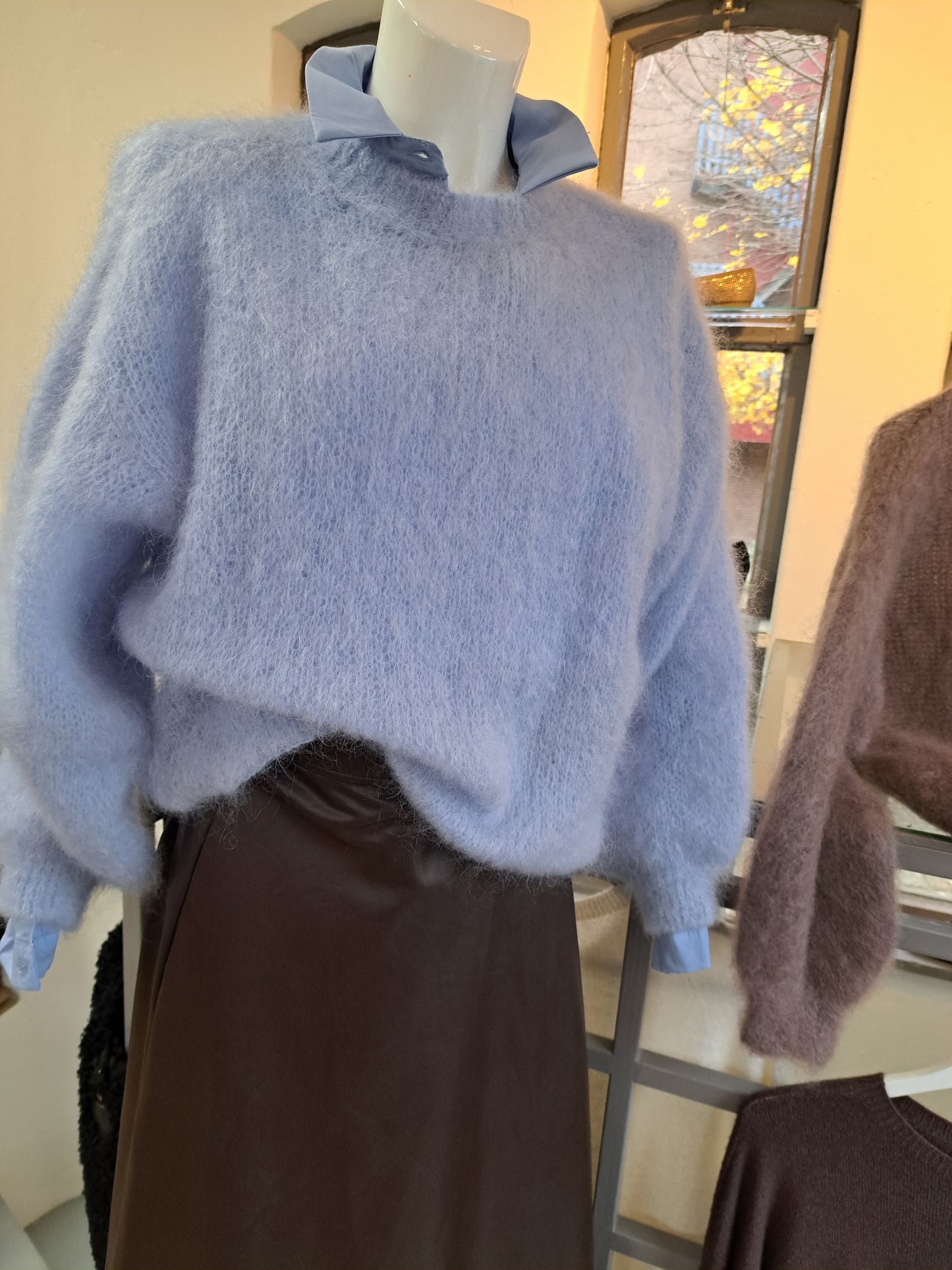 Kid Mohair Trui Licht Blauw