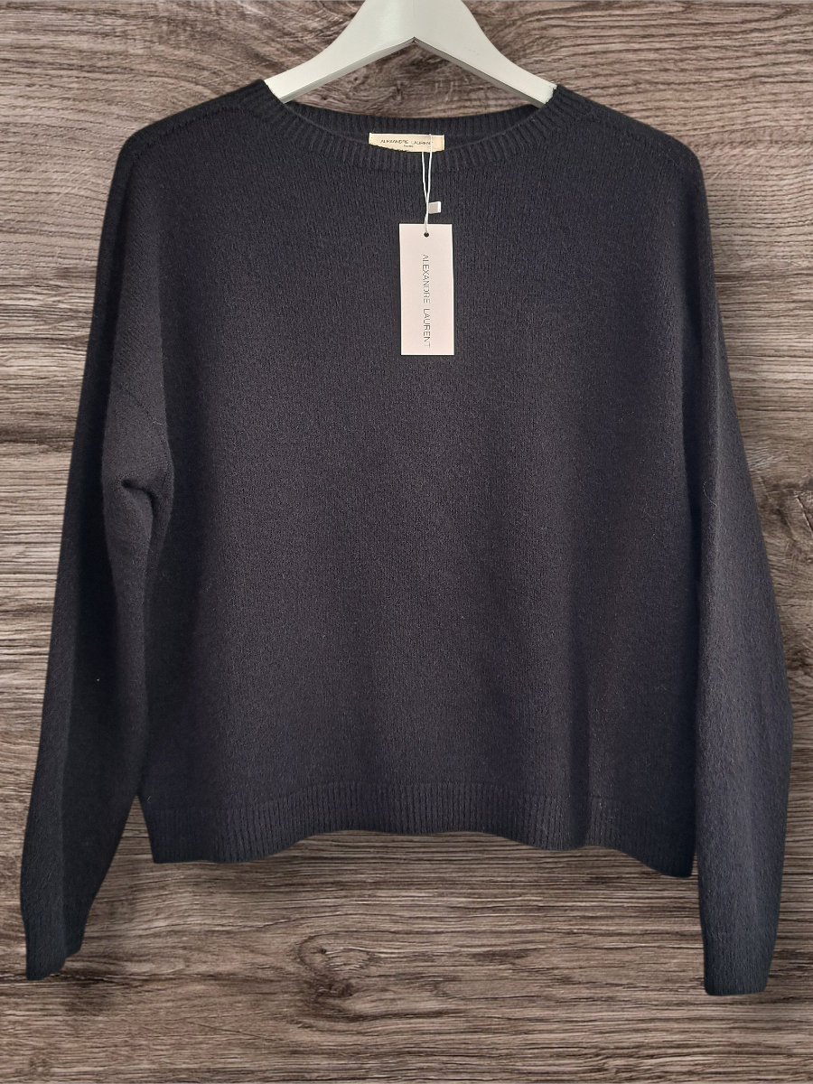 Alexandre Laurent Paris Basic Viscose Trui Black 8824