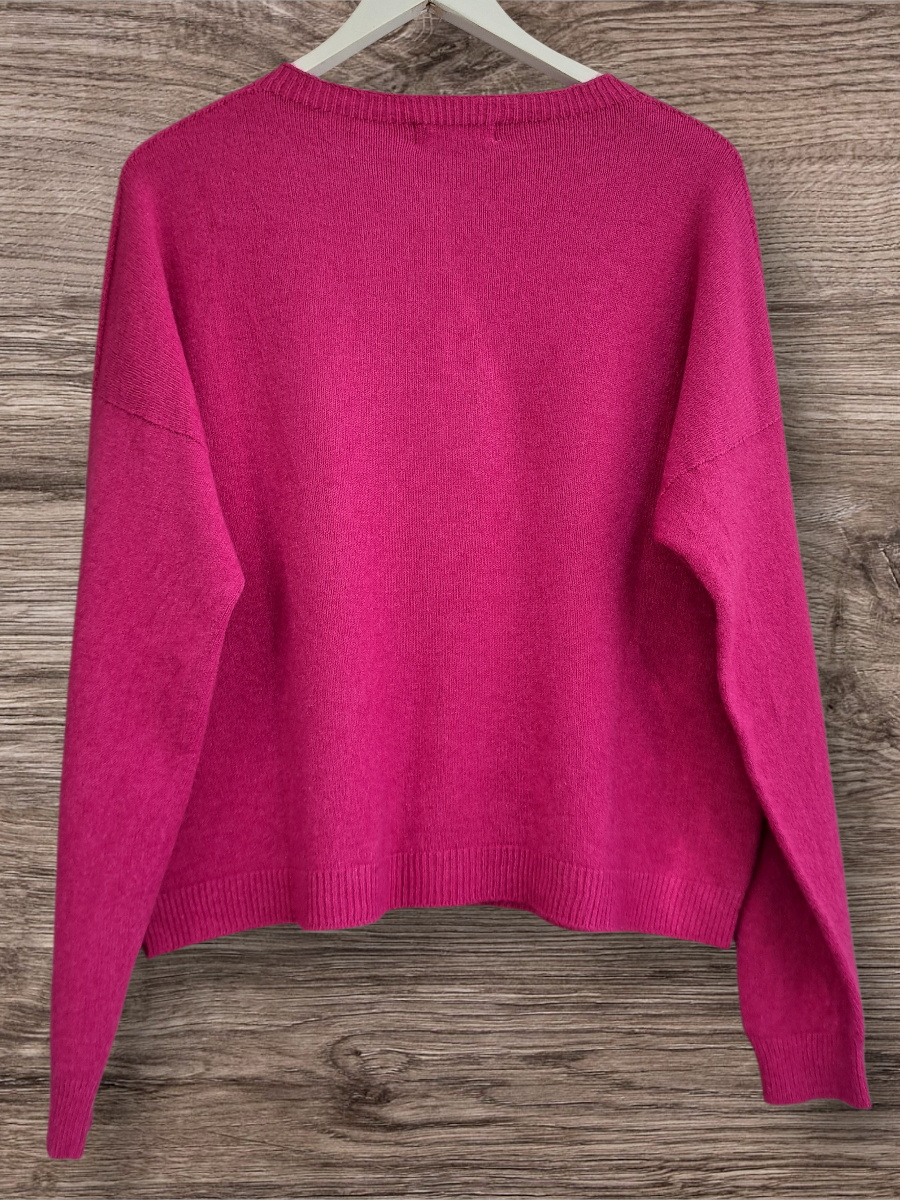 Alexandre Laurent Paris Basic Viscose Trui Fuchsia 8824