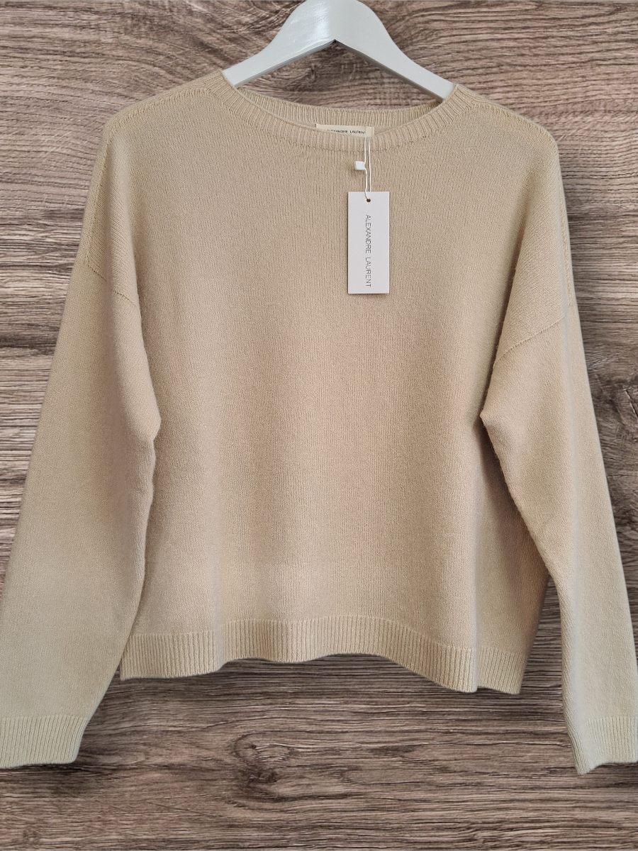 Alexandre Laurent Paris Basic Viscose Trui Champagne 8824