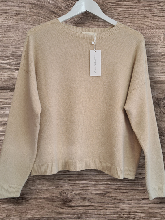 Alexandre Laurent Paris Basic Viscose Trui Champagne 8824