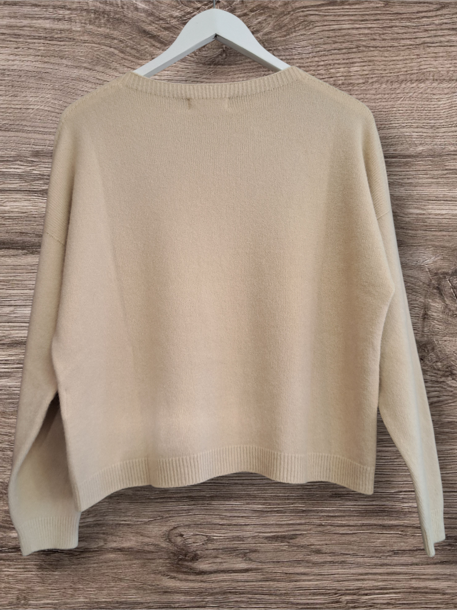 Alexandre Laurent Paris Basic Viscose Trui Champagne 8824