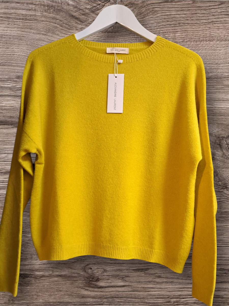 Alexandre Laurent Paris Basic Viscose Trui Mustard 8824