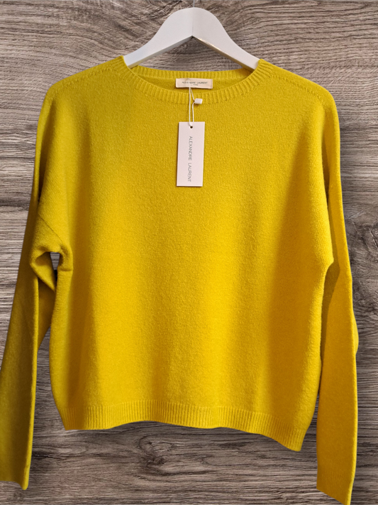 Alexandre Laurent Paris Basic Viscose Trui Mustard 8824