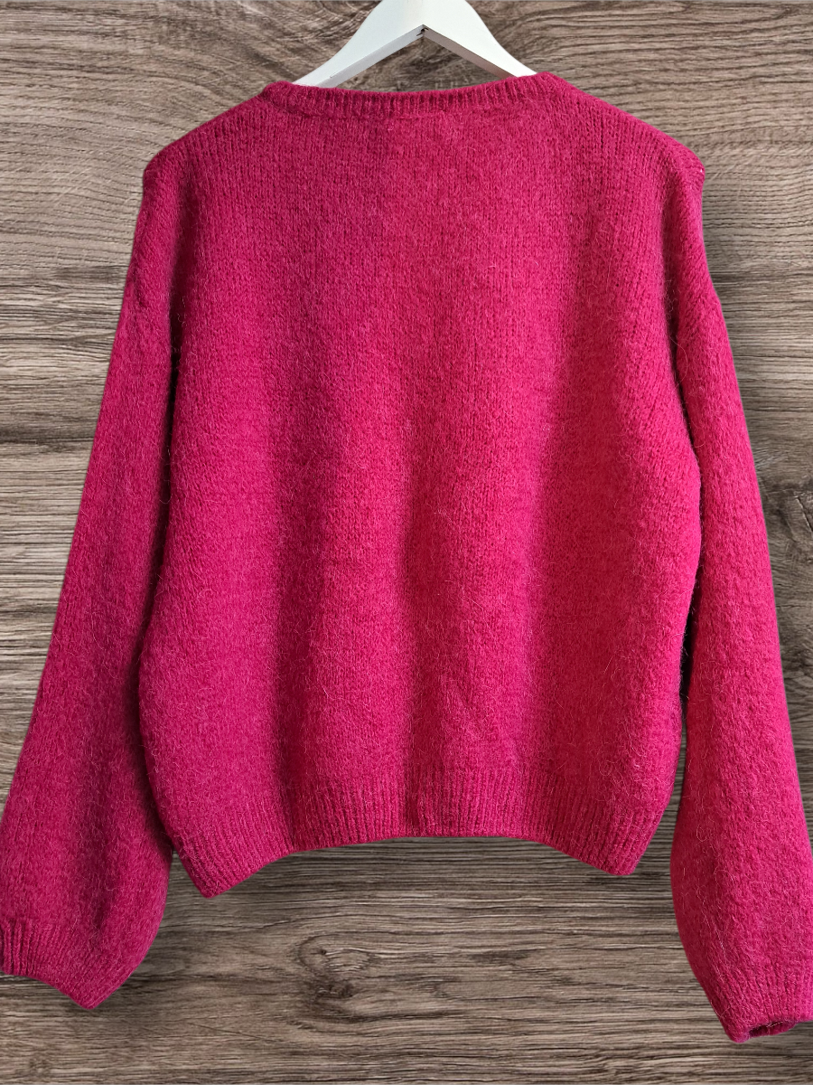 Le Petite chic Alpaca Vest Magenta 2656