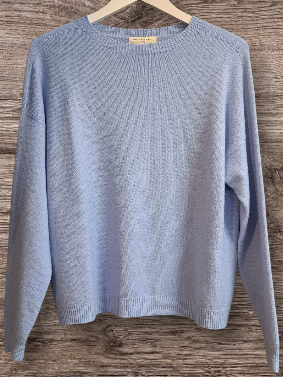 Alexandre Laurent Paris Basic Viscose Trui Sky Blue 8824