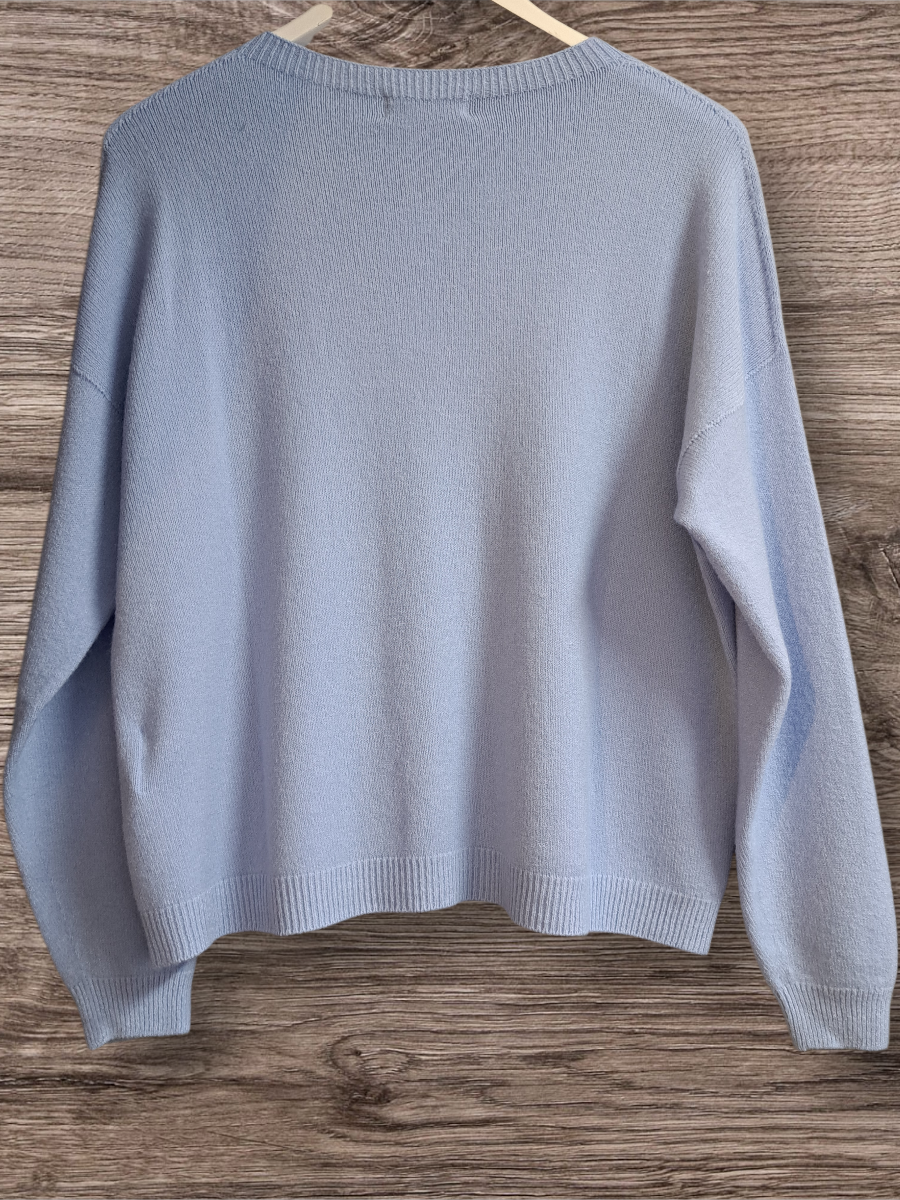 Alexandre Laurent Paris Basic Viscose Trui Sky Blue 8824