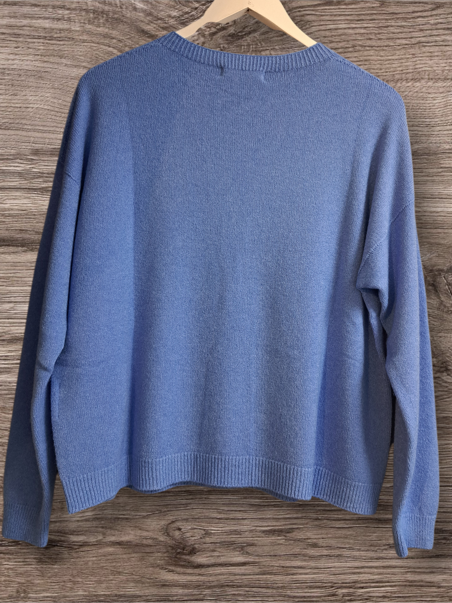 Alexandre Laurent Paris Basic Viscose Trui Marine 8824