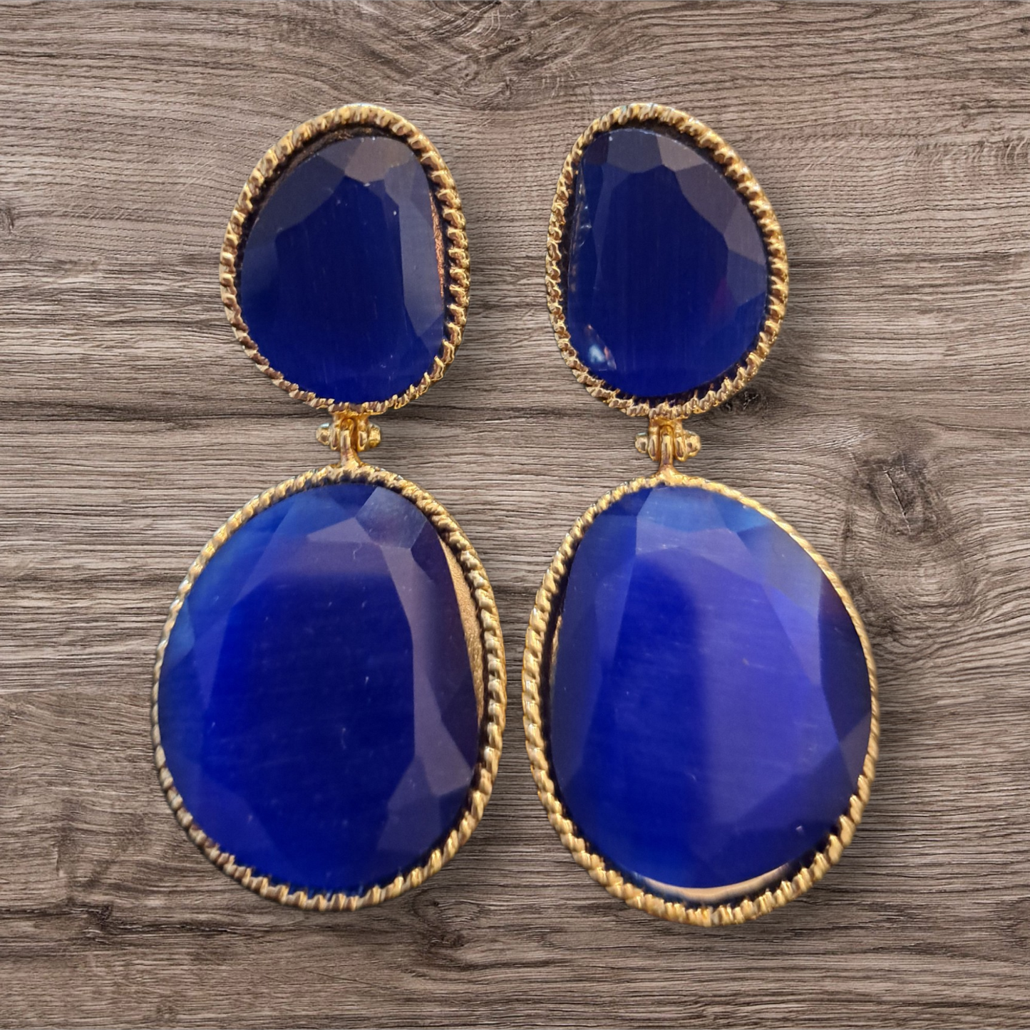 BerNice Amsterdam oorbellen Cobalt