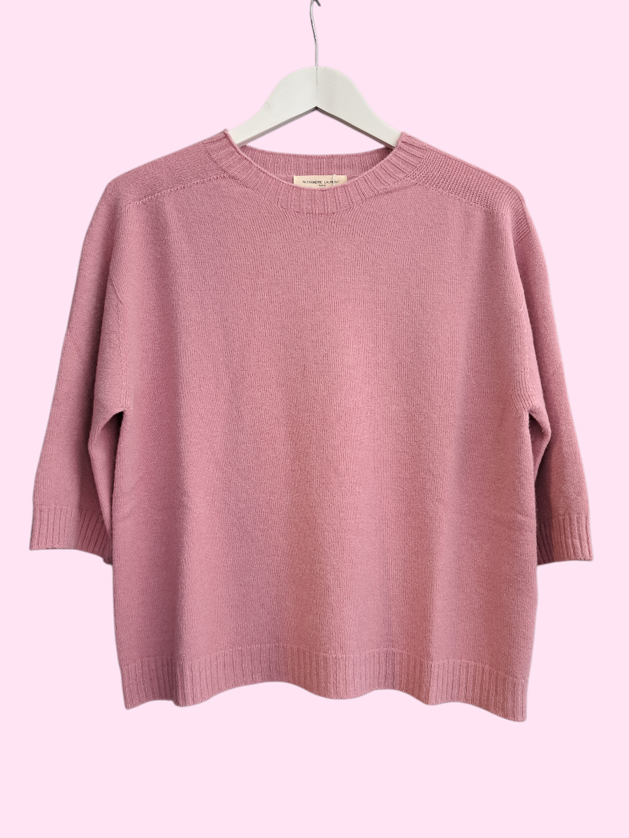 Alexandre Laurent Basic Viscose sweater 3/4 sleeves Rosa A 8950