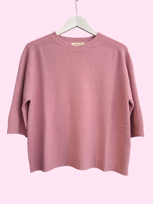 Alexandre Laurent Basic Viscose sweater 3/4 sleeves Rosa A 8950
