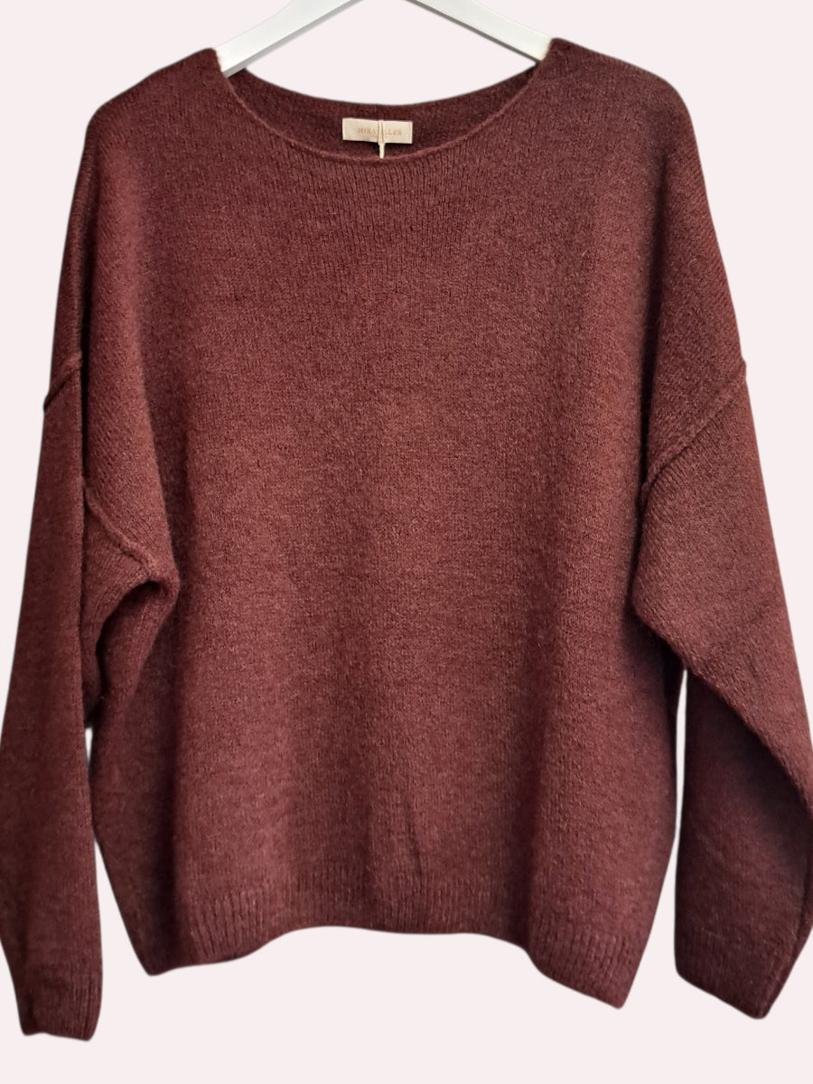 Mika Elles Paris Mohair Trui Kastanje 22225
