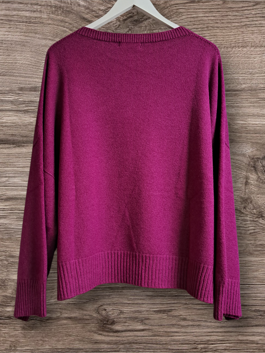 Alexandre Laurent Paris Oversized Viscose sweater Magenta 8430