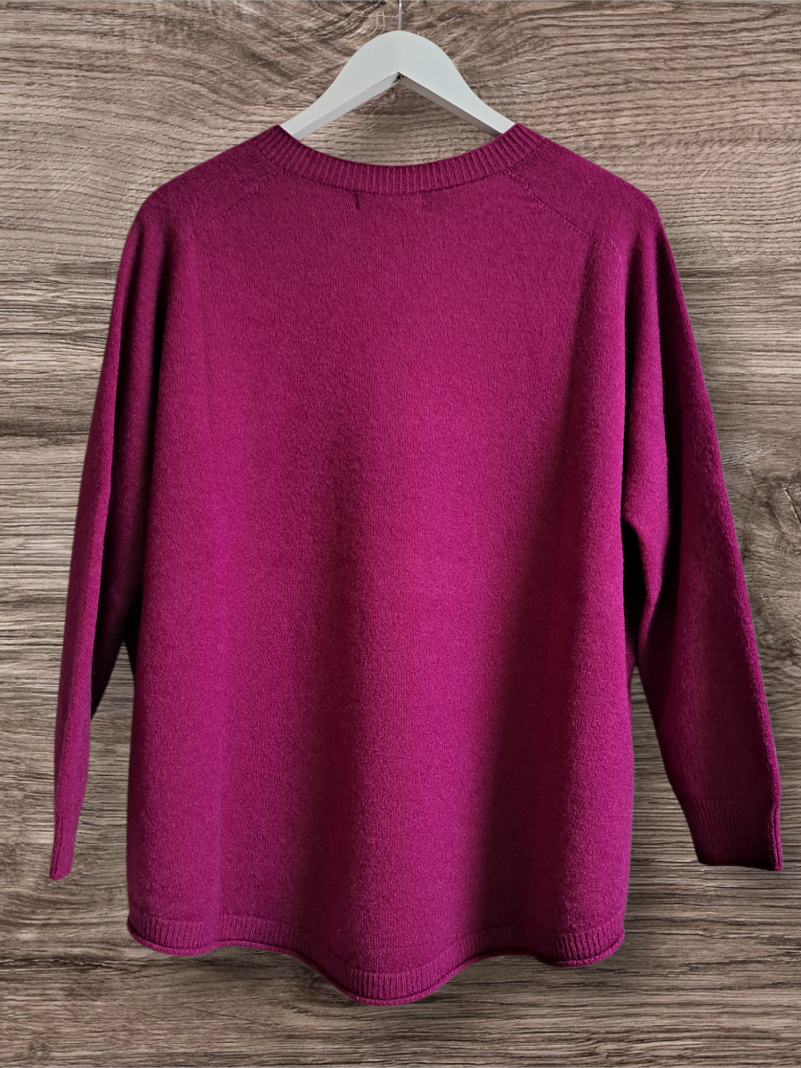Alexandre Laurent Long Oversized Viscose Trui Magenta 8882