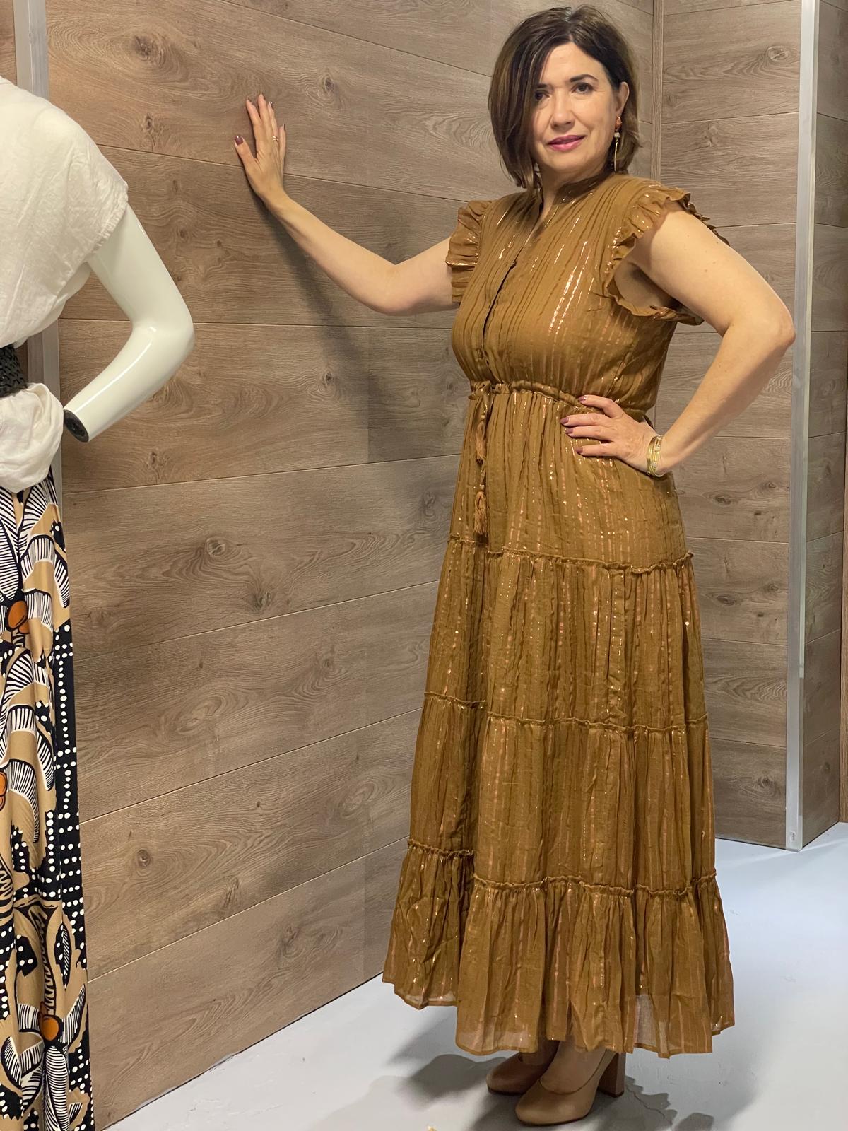 Lea Volante Jurk Bronz