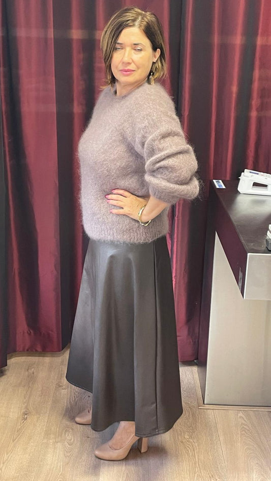 Kid mohair trui licht bruin