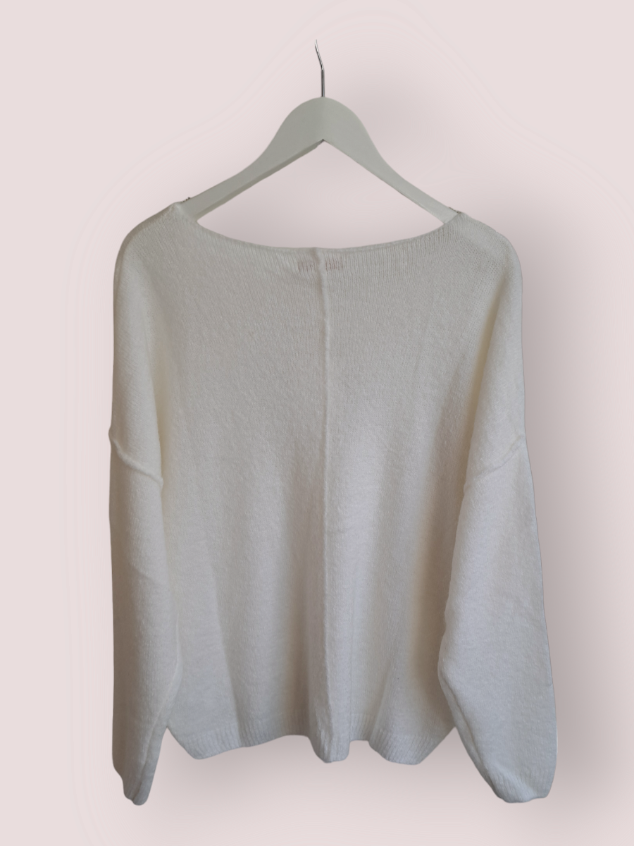 Mika Elles Mohair Trui Bianco CLEMENTI