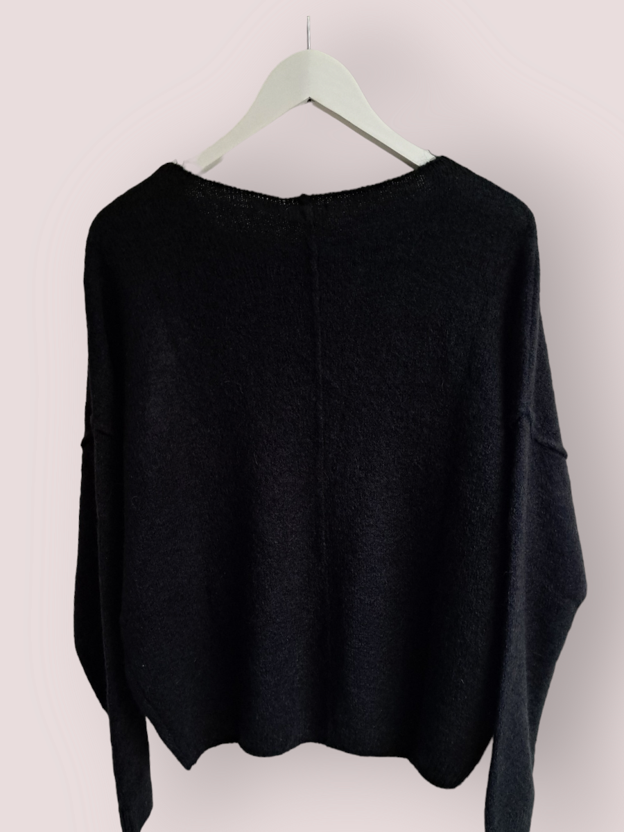 Mika Elles Mohair Trui Black CLEMENTI