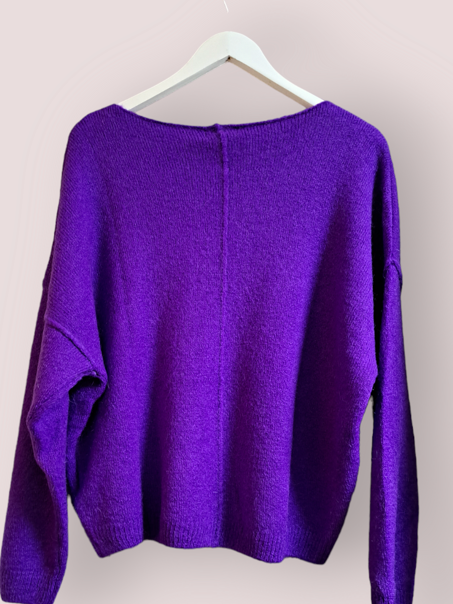 Mika Elles Mohair Trui Paars CLEMENTI