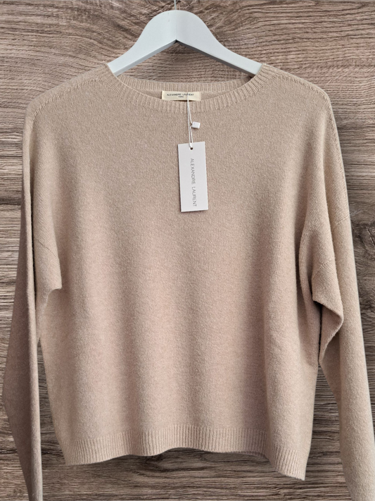 Alexandre Laurent Basic Viscose Trui Beige