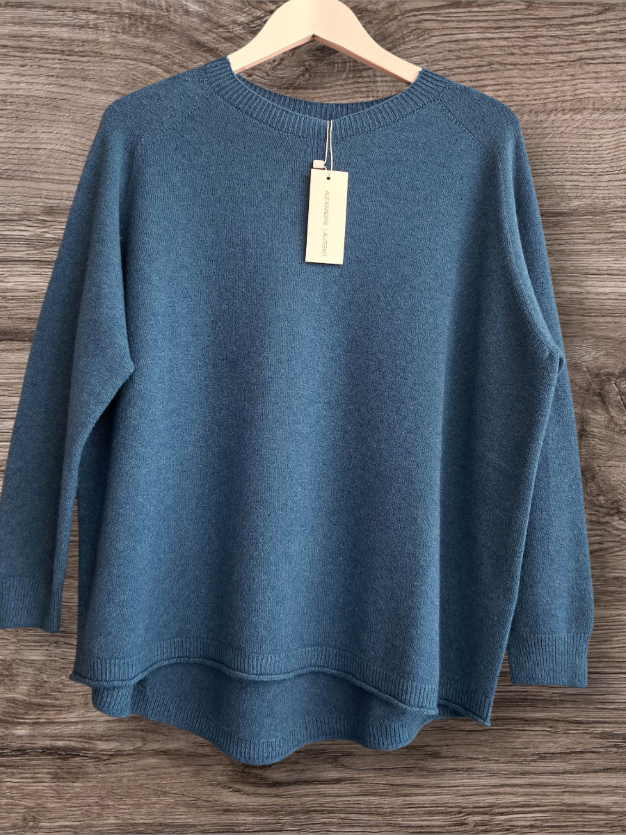 Alexandre Laurent Oversized Viscose Trui Petrol