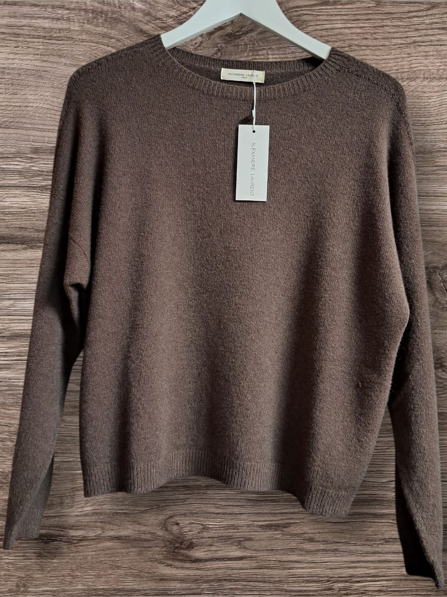 Alexandre Laurent Paris Basic Viscose Trui Light Brown