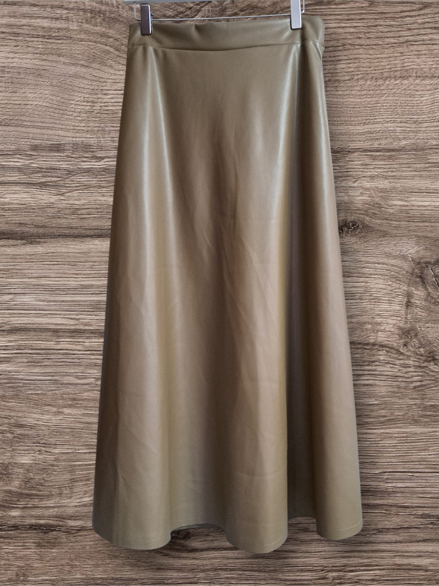 PU leather skirt Taupe