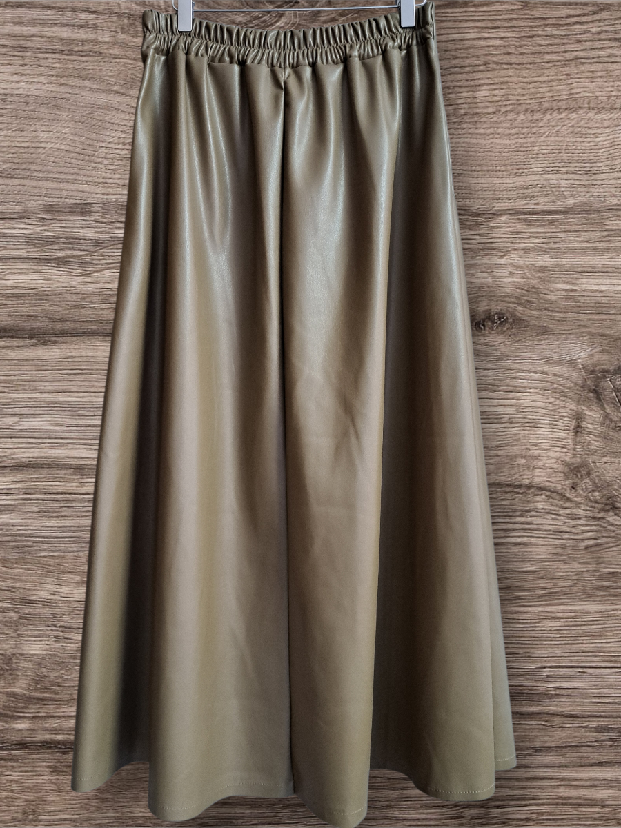 PU leather skirt Taupe