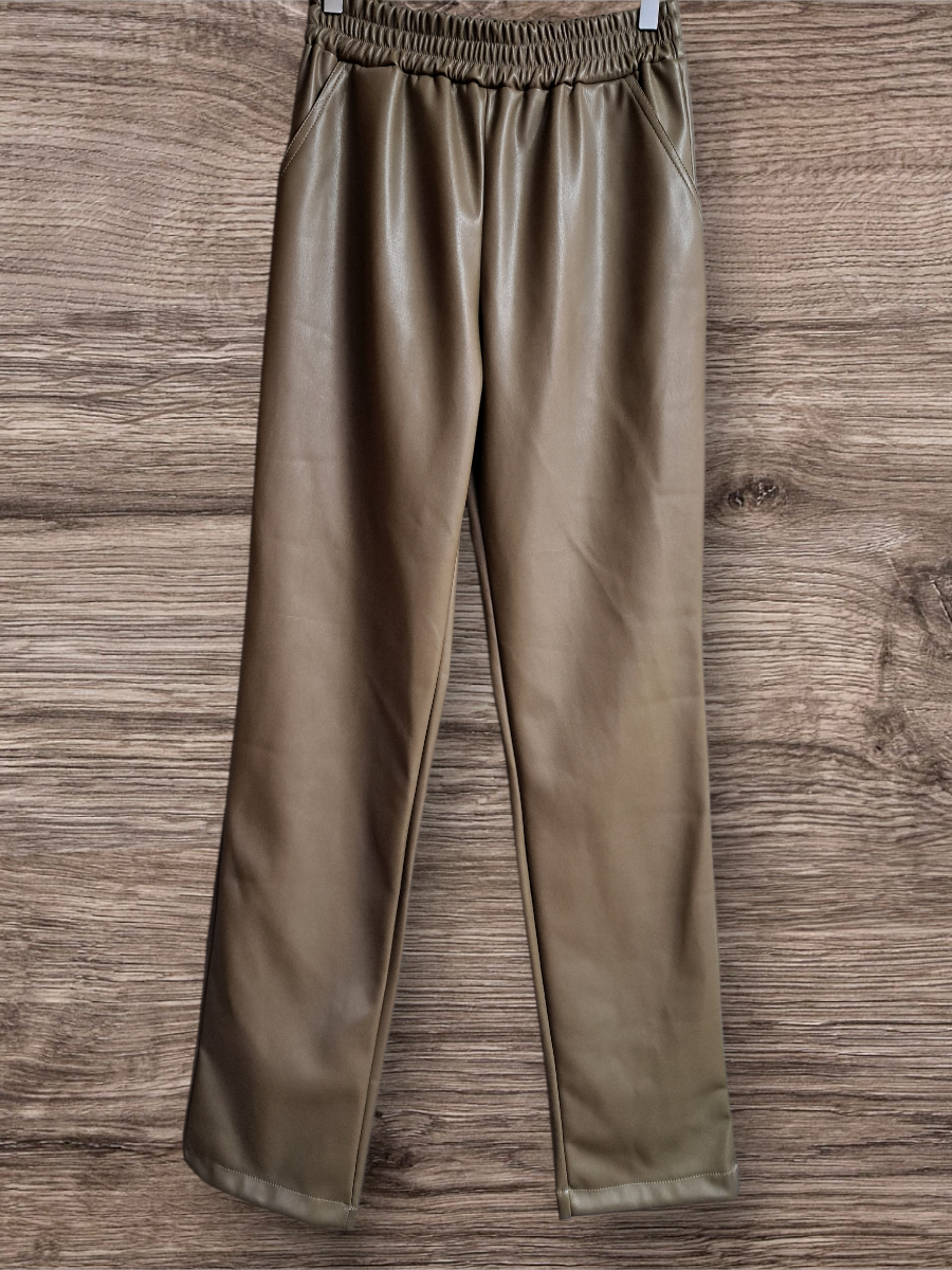 PU leather pants Taupe M/L