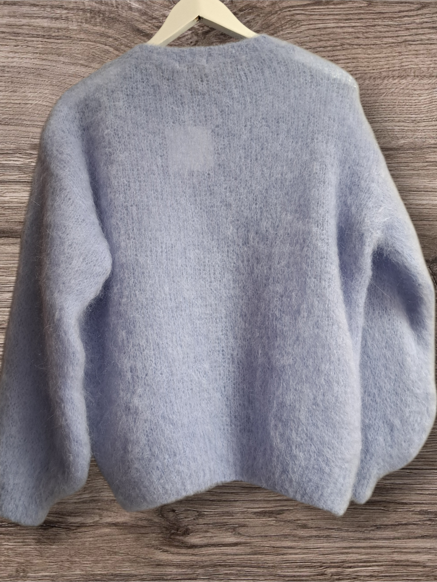 Kid Mohair Trui Licht Blauw