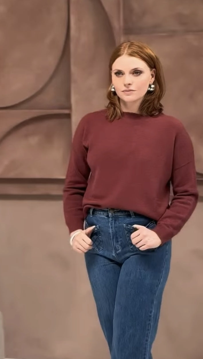 Alexandre Laurent Paris Basic Viscose Trui Fuchsia 8824